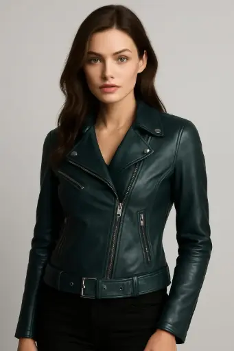 PURPLE WOMEN LEATHER BIKER JACKET- BOLD & STYLISH MOTO JACKET