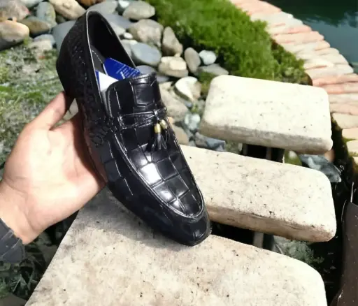 BLACK CROC LUXURY LOAFERS