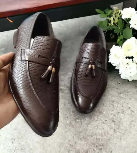 ELITE BROWN PYTHON LOAFERS